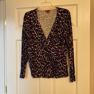 Merona purple leopard cardigan